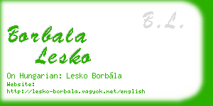borbala lesko business card